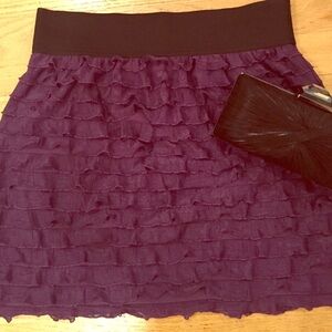 NWT purple ruffle high waisted skirt